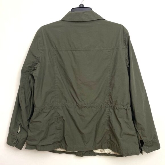 Talbots Woman Military Style Jacket Women's 1X 100% Cotton Army Green Pockets - Picture 4 of 7
